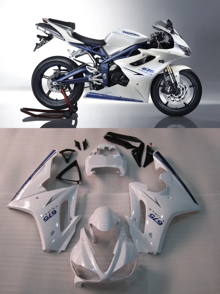 2009-2012 Triumph Daytona 675 White Azul Bodywork Faiting ABS Injeção Moldagem genérica