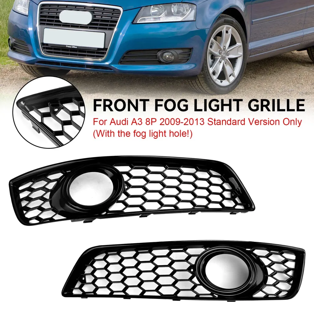 2009-2013 Audi A3 8p Honeycomb Bumper Front Fog Light Grill Grille Tampa