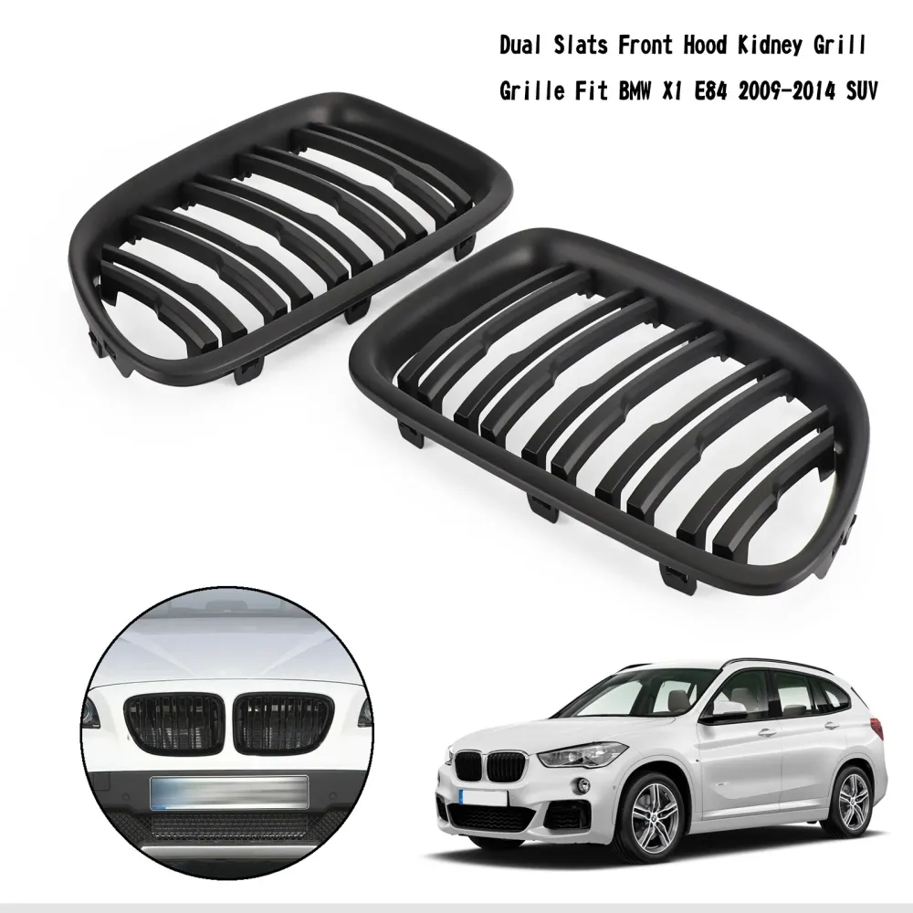 2009-2014 BMW X1 E84 Capuz da frente da grade de rim da frente da grade mata preta/brilho preto 51112993305 51112993306 51...