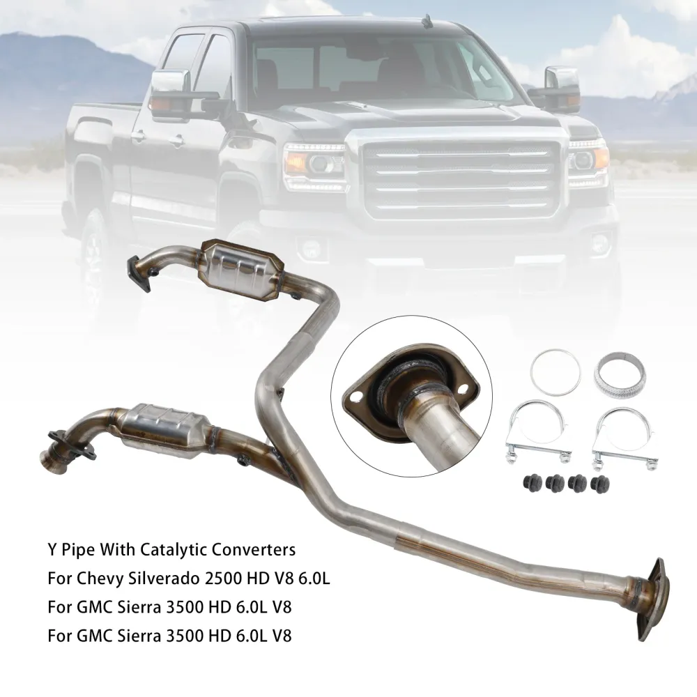2011-2017 Chevy Silverado 2500 HD 6.0L V8 y Tubo com conversores catalíticos