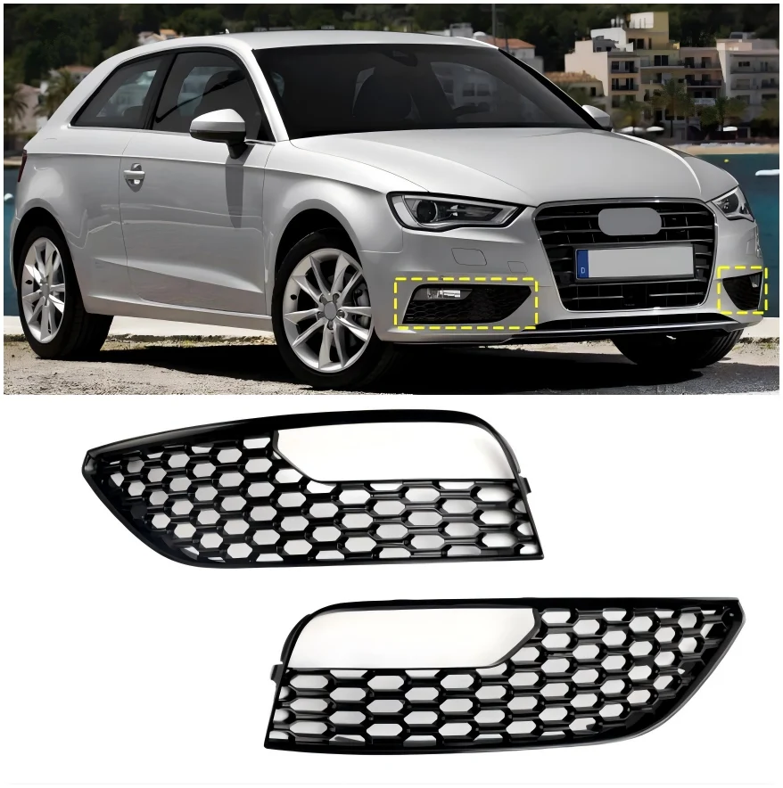2012 2013 2014 2015 2016 Audi A3 S3 Mesh Front Bumper Fog Tampa Surround Grille 2pcs