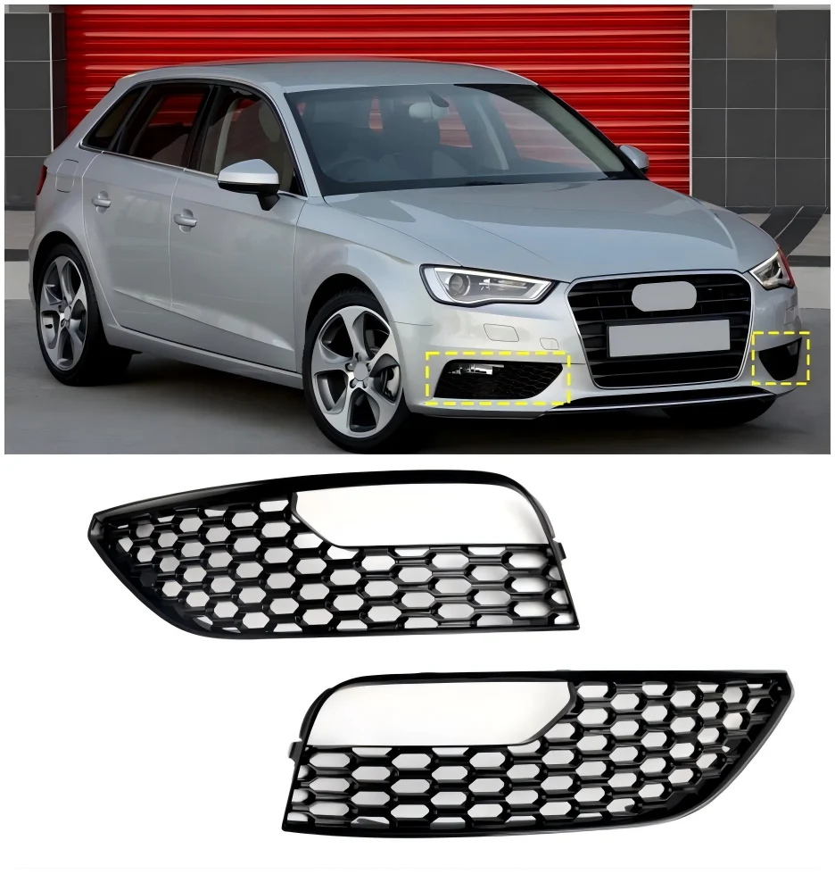 2012 2013 2014 2015 2016 Audi A3 S3 Mesh Front Bumper Fog Tampa Surround Grille 2pcs