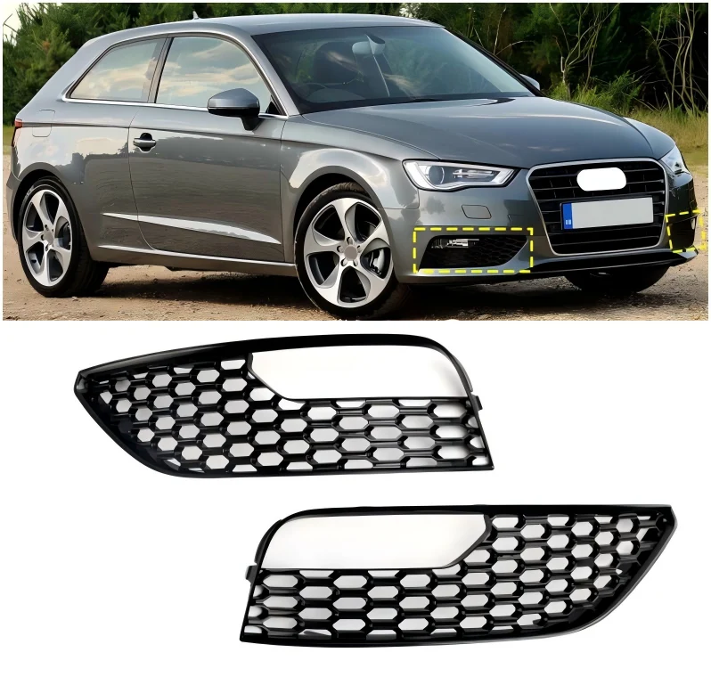 2012 2013 2014 2015 2016 Audi A3 S3 Mesh Front Bumper Fog Tampa Surround Grille 2pcs