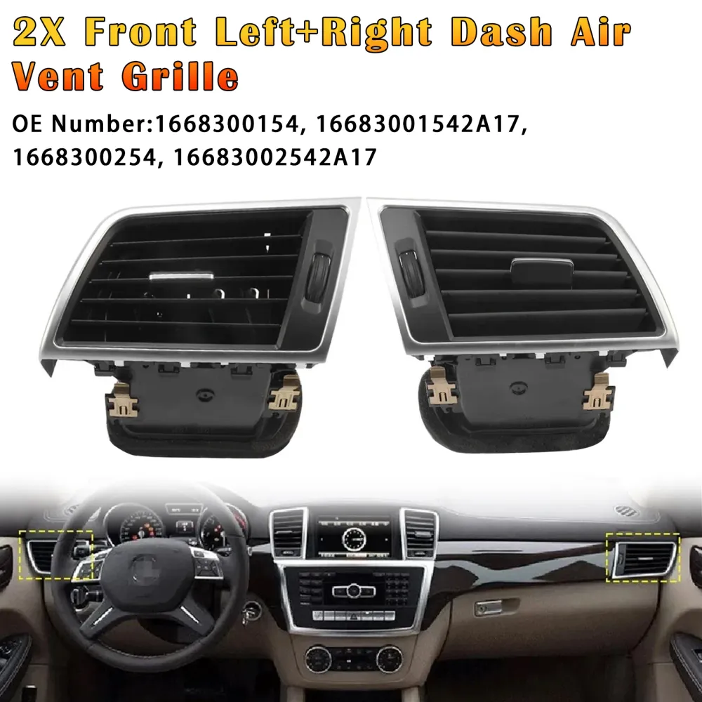 2012 2013 2014 2015 Mercedes Benz GL Class (X166) 1668300254 2X Front Left+Right Dash Air Vent Grille