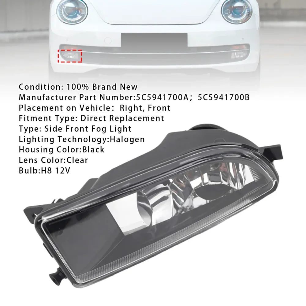 2012-2016 VW Beetle 1 PCS Fronteiro Fog Direita Luz com Bulbo 5C5941700A
