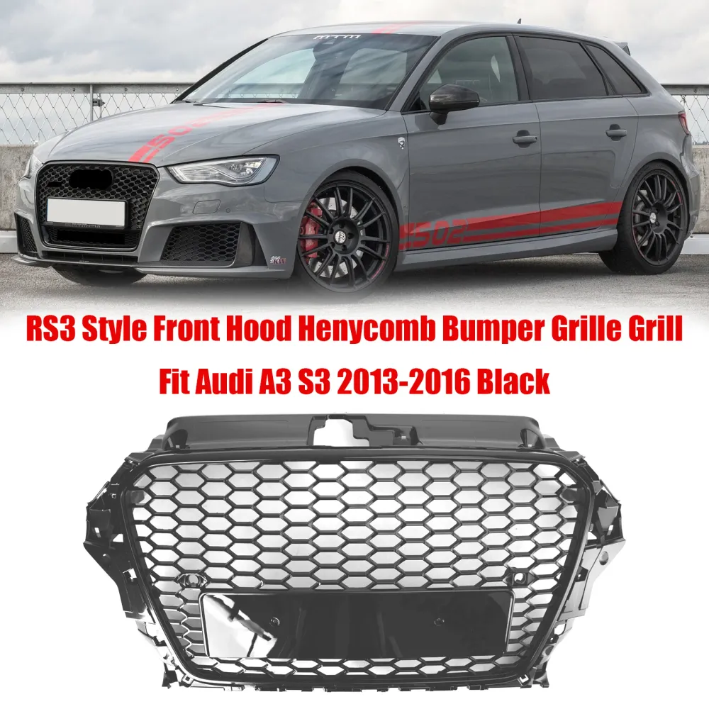 2013 2014 2015 2016 Audi A3 S3 RS3 Honeycomb grade Front Front Grille Black Black
