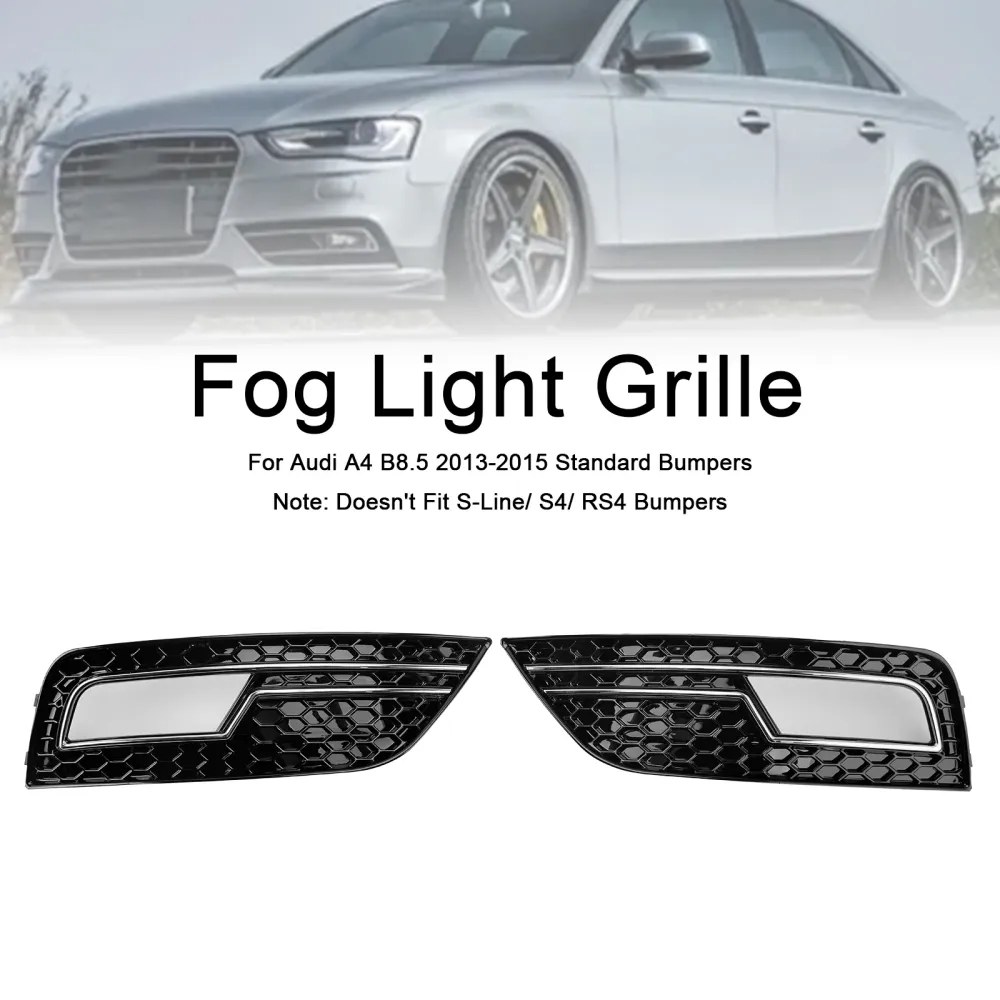 2013-2015 Audi A4 B8.5 Chrome Fog Tampa Luz Grade Standard Bumper