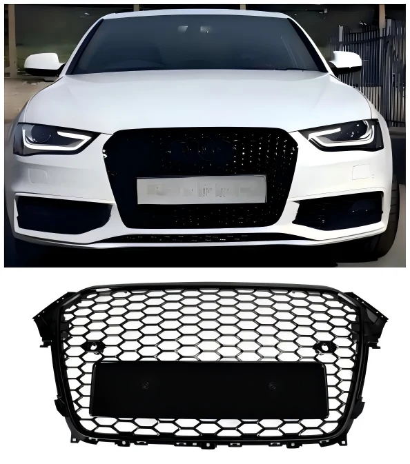 2013-2016 Audi A4 S4 RS4 Mesh de malha dianteira grade grade Gloss Black Black