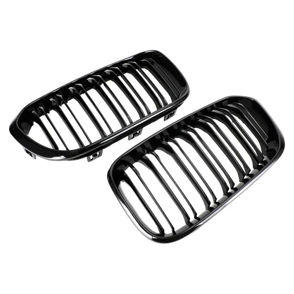2015-2017 BMW 1 Série F20 F21 Grila de rim da frente dupla preta preta