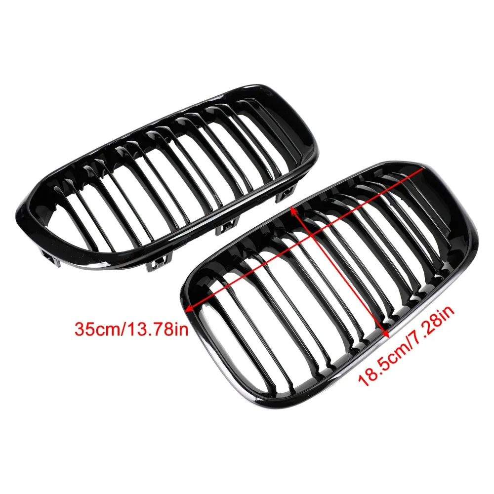 2015-2017 BMW 1 Série F20 F21 Grila de rim da frente dupla preta preta