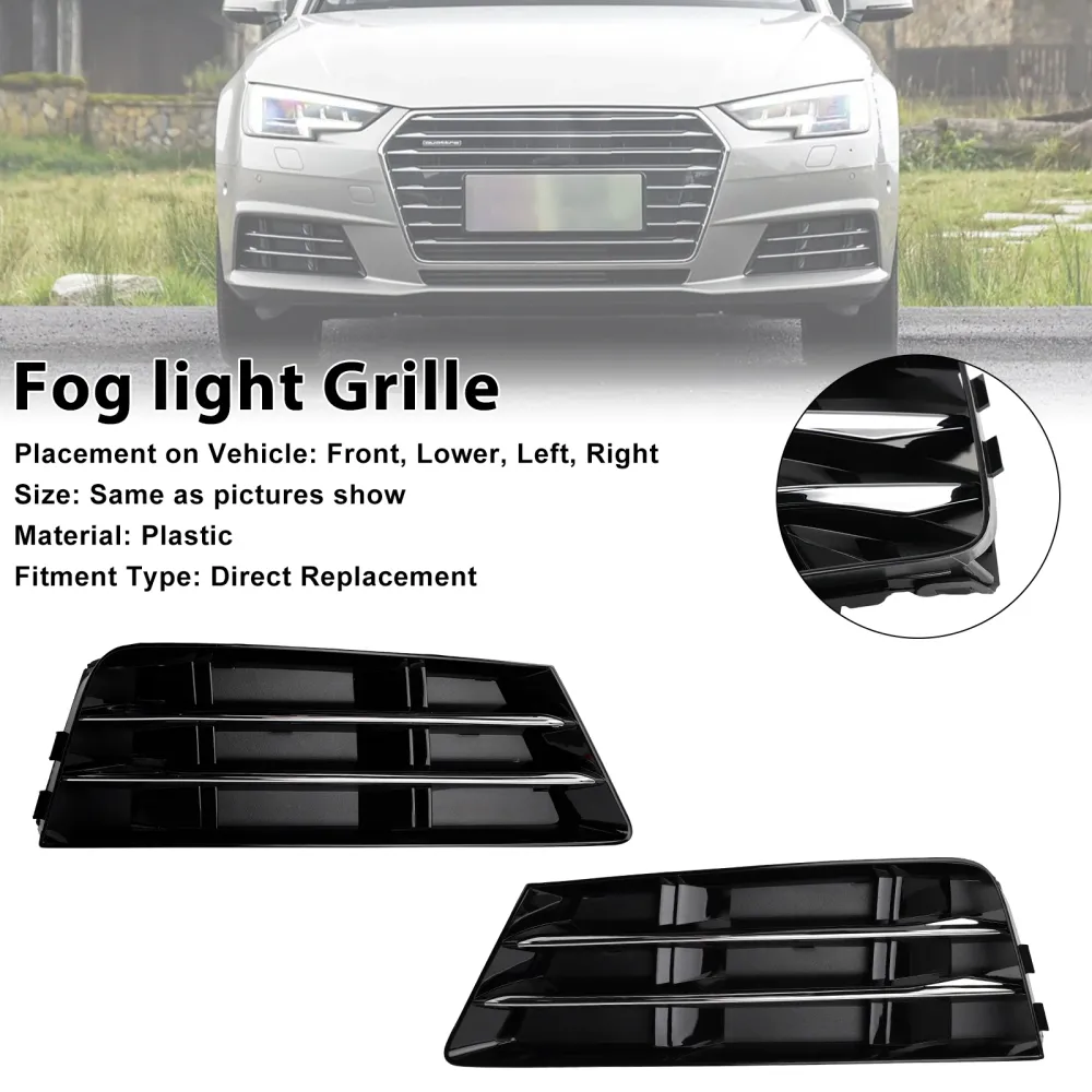 2016-2018 Audi A4 B9 2PCS Front Fog Grille Light Bumper Grill