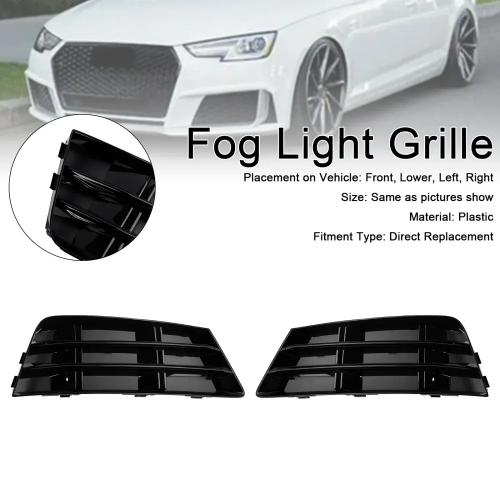 2016-2018 Audi A4 B9 2PCS Front Fog Light Grill inferior grade do para-choque