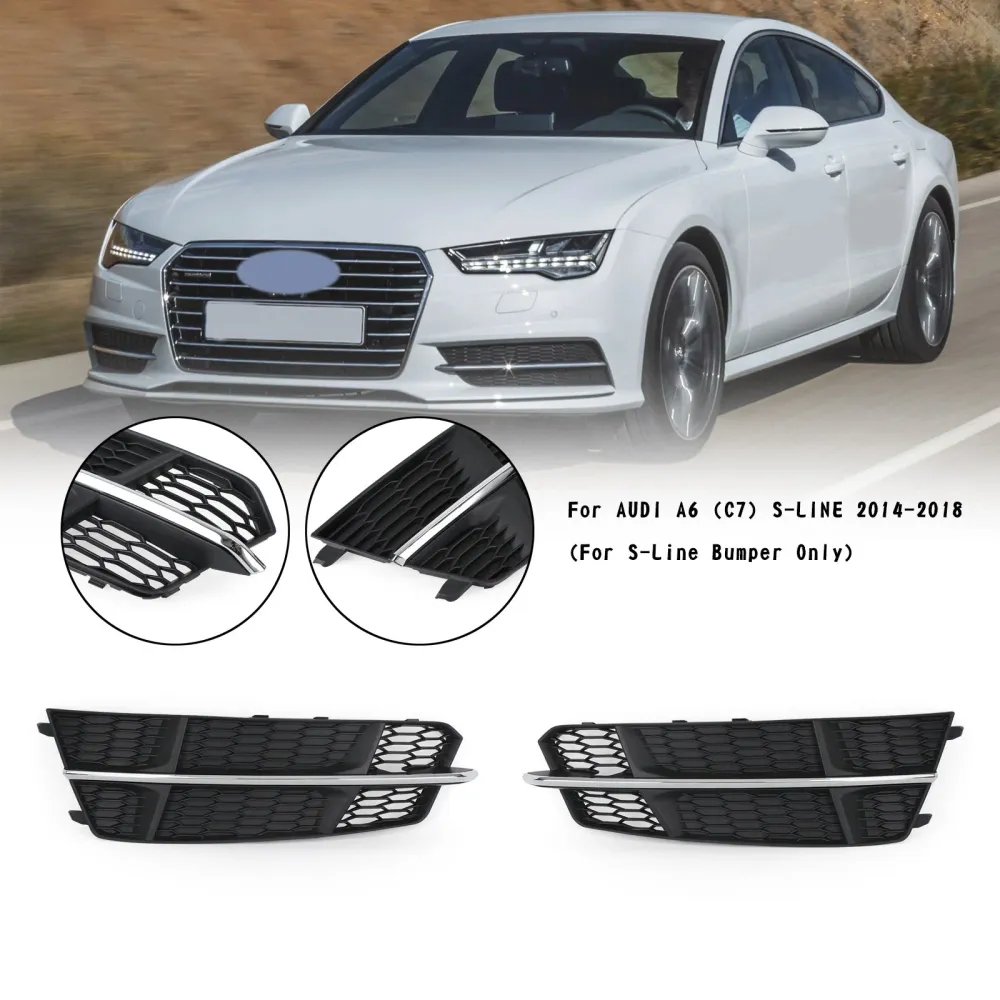 2016-2018 Audi A6 C7 S-line Fraca de pára-choques inferior grade preto cromo preto