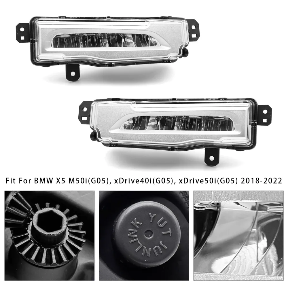 2018-2022 BMW X5 G05 Par de pára-choques dianteiro LED Luzes de nevoeiro 63177406365