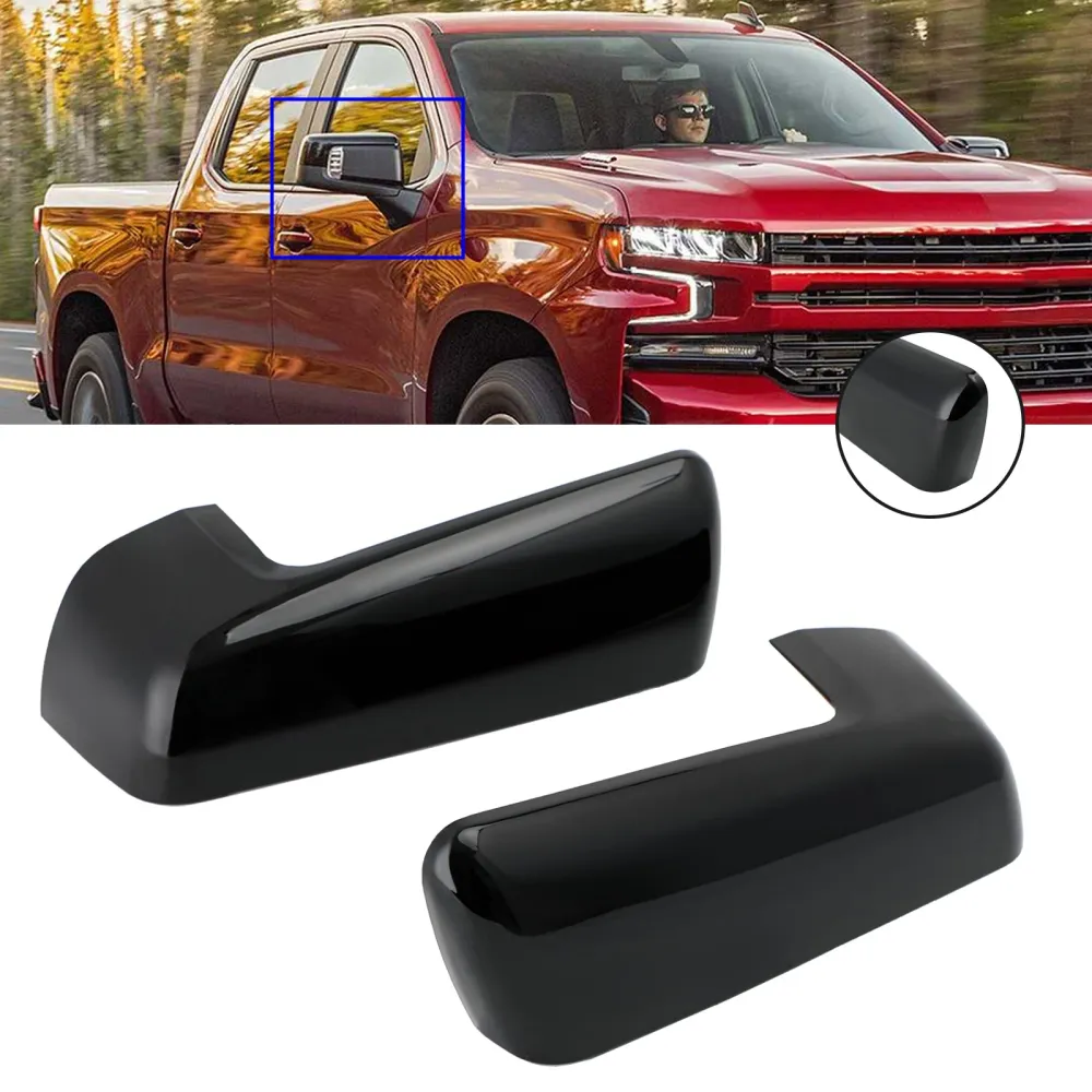 2019-2022 Chevy Chevrolet Silverado 1500 Black Black Mirror Tampa Acessórios para acabamentos