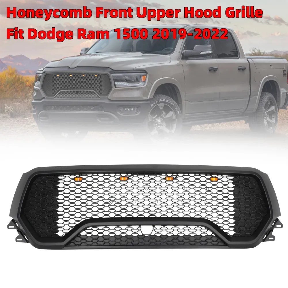 2019-2022 Dodge Ram 1500 TRX LED LED Honeycomb Grade do capô superior