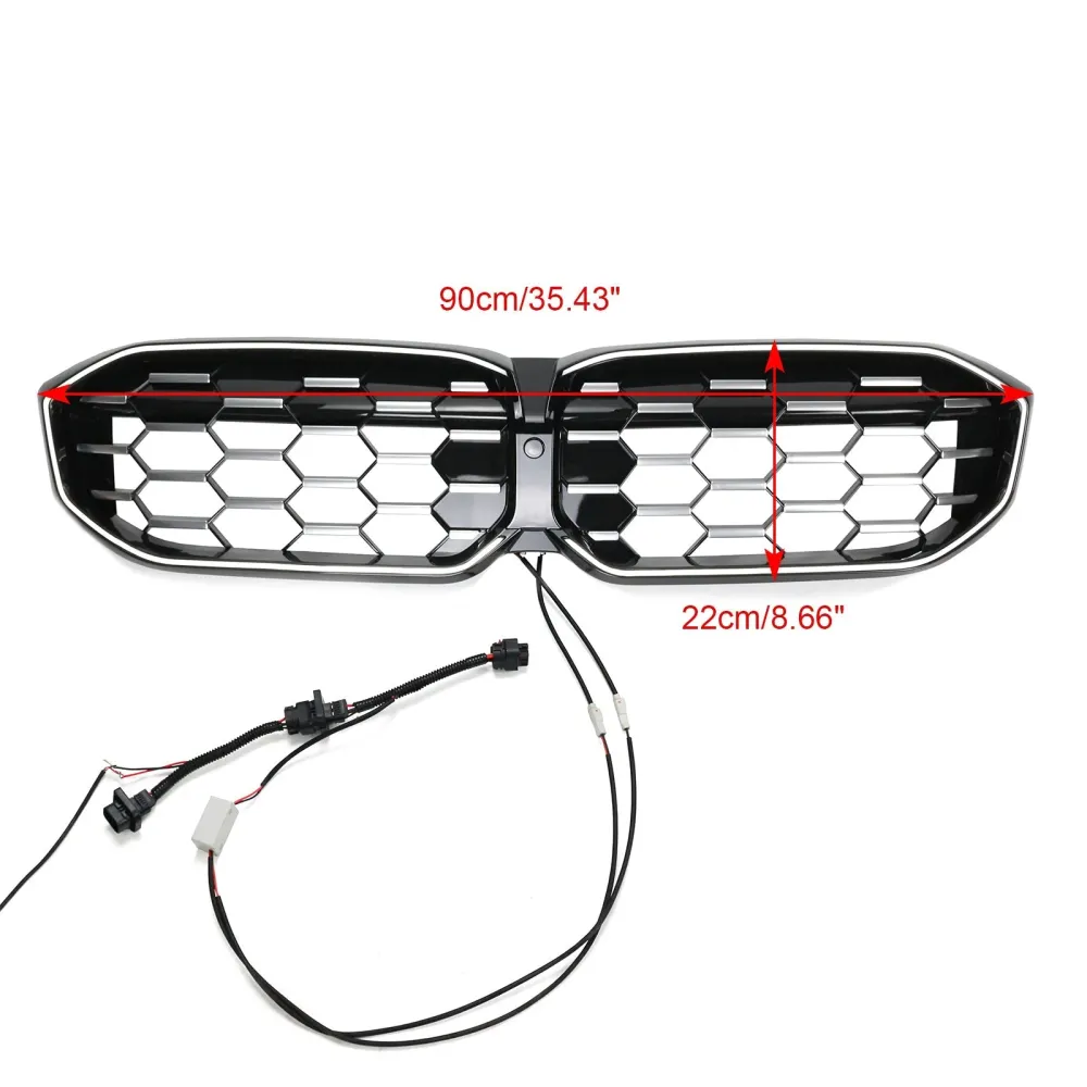 2023-2024 BMW 3 Série G20 G28 Diamond Black Silver Front Front Grille Mesh