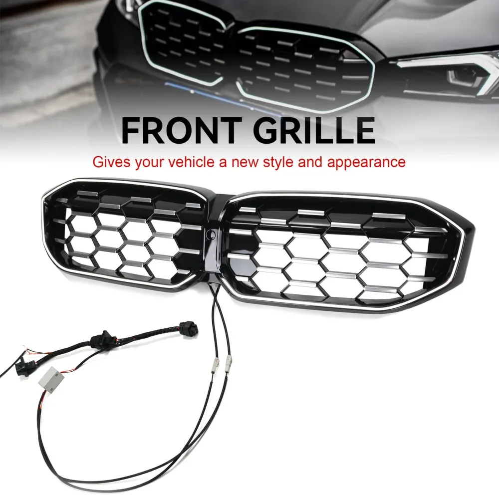 2023-2024 BMW 3 Série G20 G28 Diamond Black Silver Front Front Grille Mesh
