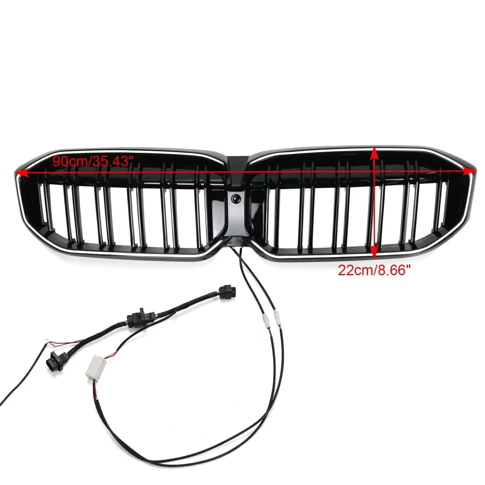 2023-2024 BMW 3 Série G20 G28 Grade de rim dianteiro Mesh Double Line Black