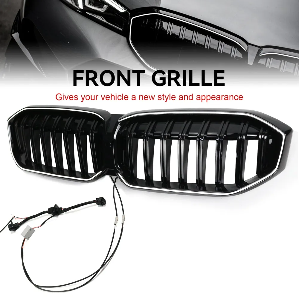 2023-2024 BMW 3 Série G20 G28 Grilhão de rim preto Black