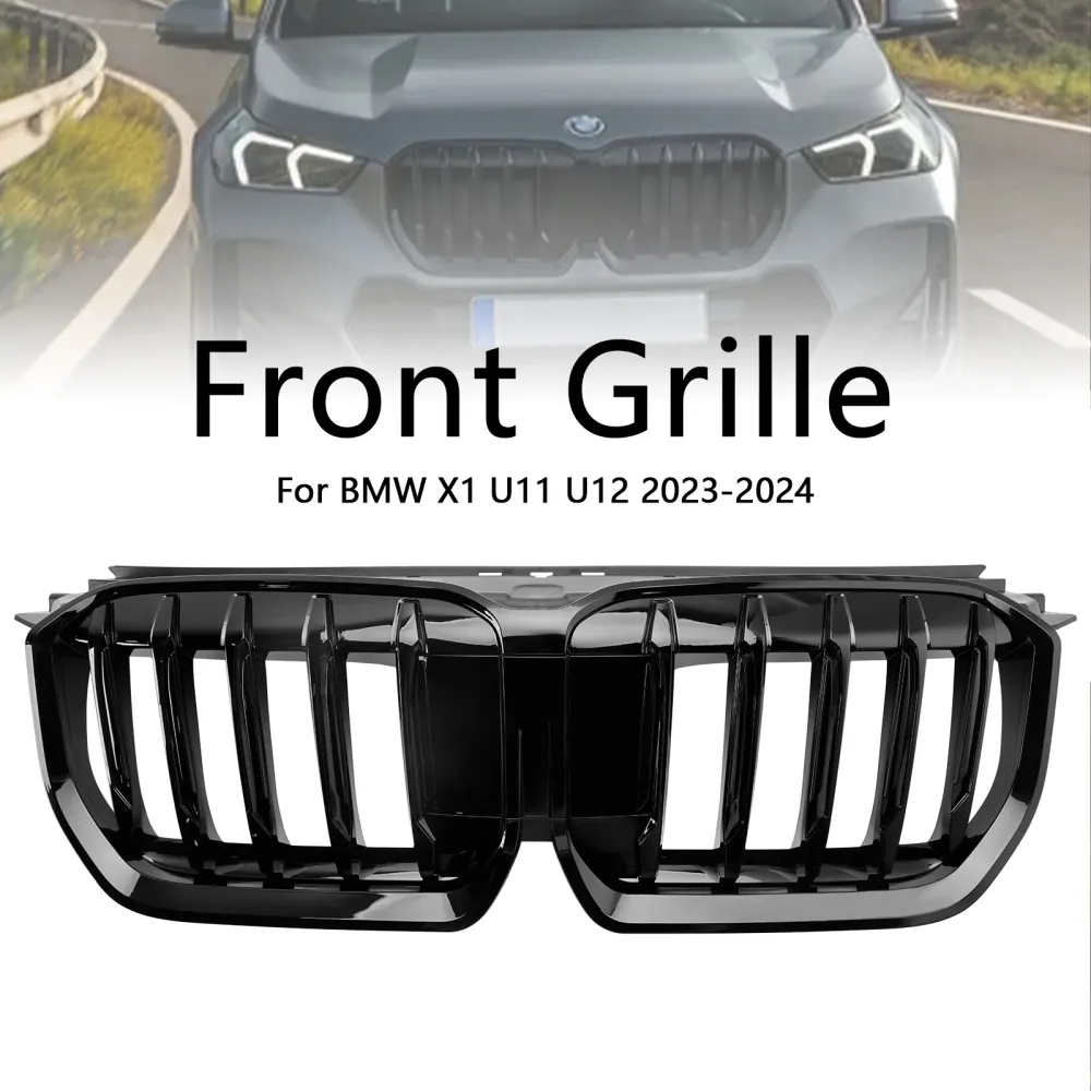 2023-2024 BMW X1 U11 U12 Grila de rim do pára-choque dianteiro preto preto