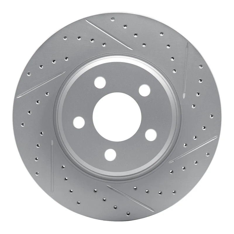 R1 22-23 Genesis G70 Front Right Drilled & Slotted Geo-Carbon Rotor