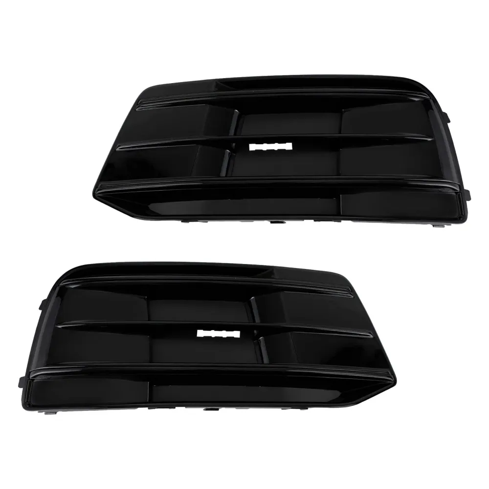 2PCS Audi Q5 2018-2022 PARIDO COMPRIMENTO DE CABELA DE COMPRIMENTO FRONTAL BEZEL INSERT Gloss Black