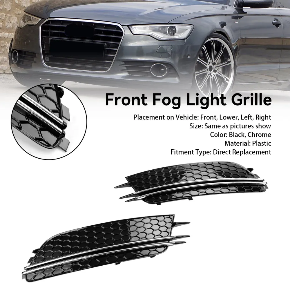 2PCS FOG FOG LUZ TAPLO BEZEL GRILLE GRILE FIX AUDI A6 4G C7 2012-2015