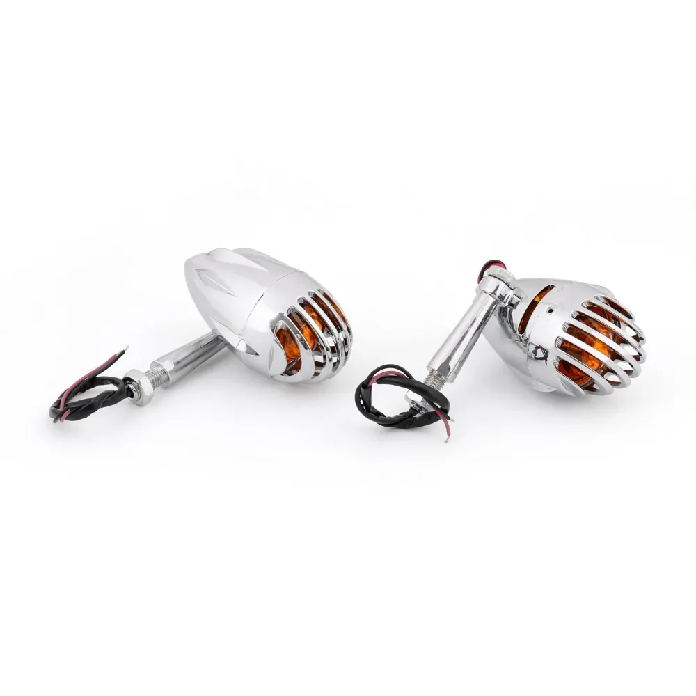 2pcs motocicleta giratal sinais de grelha bala âmbar luzes lâmpadas genéricas