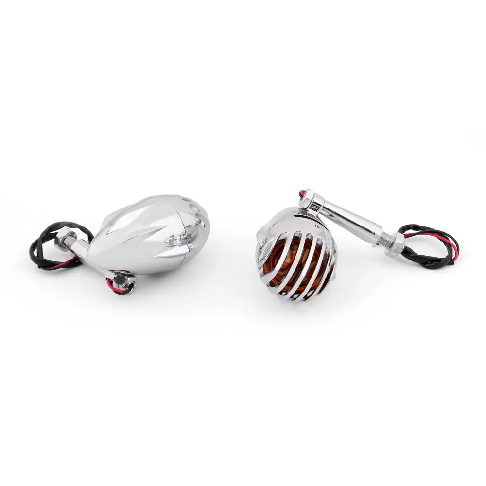 2pcs motocicleta giratal sinais de grelha bala âmbar luzes lâmpadas genéricas