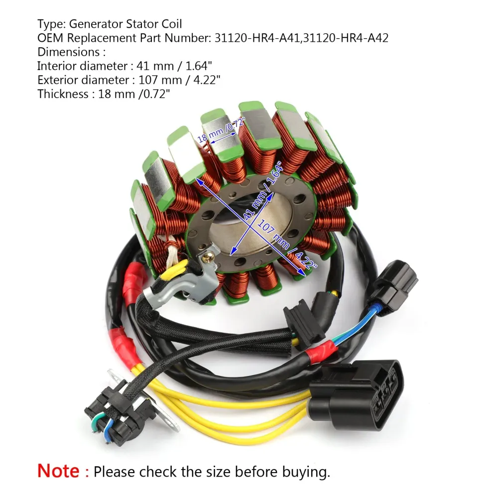 31120-HR4-A42 STATOR PARA HONDA TRX 500 520 FUTRAX IMPERANEMAN FE FM 2014-2021