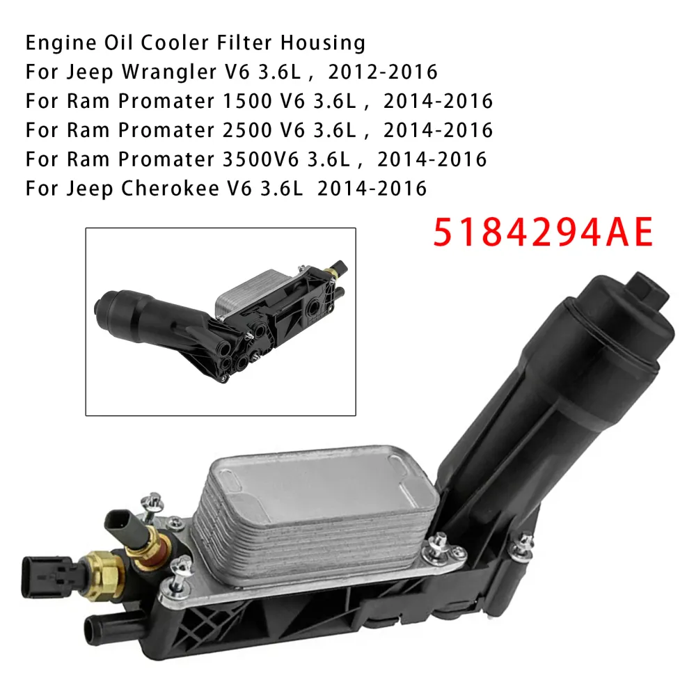 5184294AE Engine Oil Cooler Filter Housing Dodge Journey/Charger/Challenger/Durango/Grand Caravan V6 3.6L 2011-2016