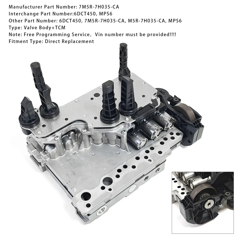 6DCT450 MPS6 7M5R-7H035-CA CORPO DE VÁLVULA MECATRONICA DE TRANSMISSÃO+TCM PARA FORD