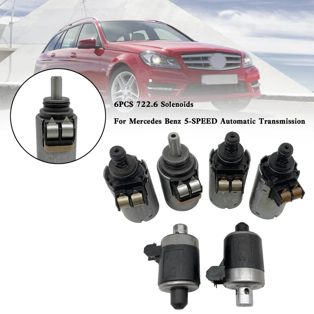 6pcs 722.6 solenóides para transmissão automática de 5 velocidades Mercedes Benz