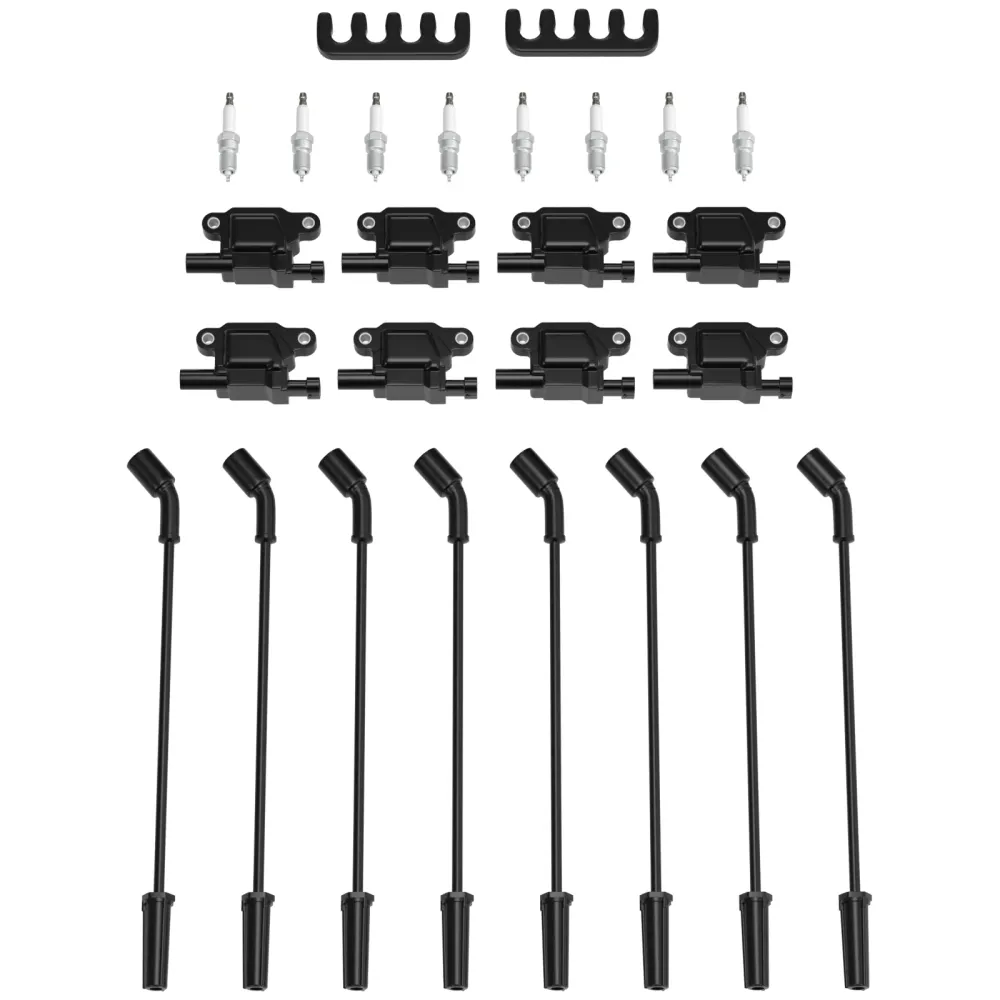 8pcs Silverado 1500 Tahoe GMC Bobina de ignição quadrada+vela de ignição+fios 12611424