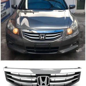 Accord 2011-2012 Honda Novo Capéu de pára-choque superior da parte superior da grade cromada preta Grade genérica