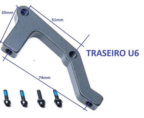 Adaptador Aluminio U6 P/freio Disco Traseiro Para 203mm