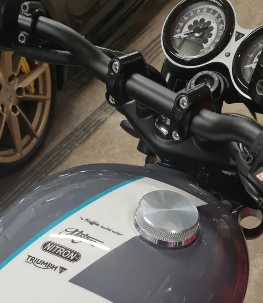 Adaptador Anel Tampas de Depósito para Speed Twin/Thruxton/Scrambler 1200 Silver