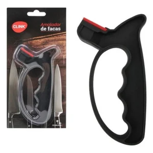 Afiador Amolador De Faca Com Cabo De Plástico Preto