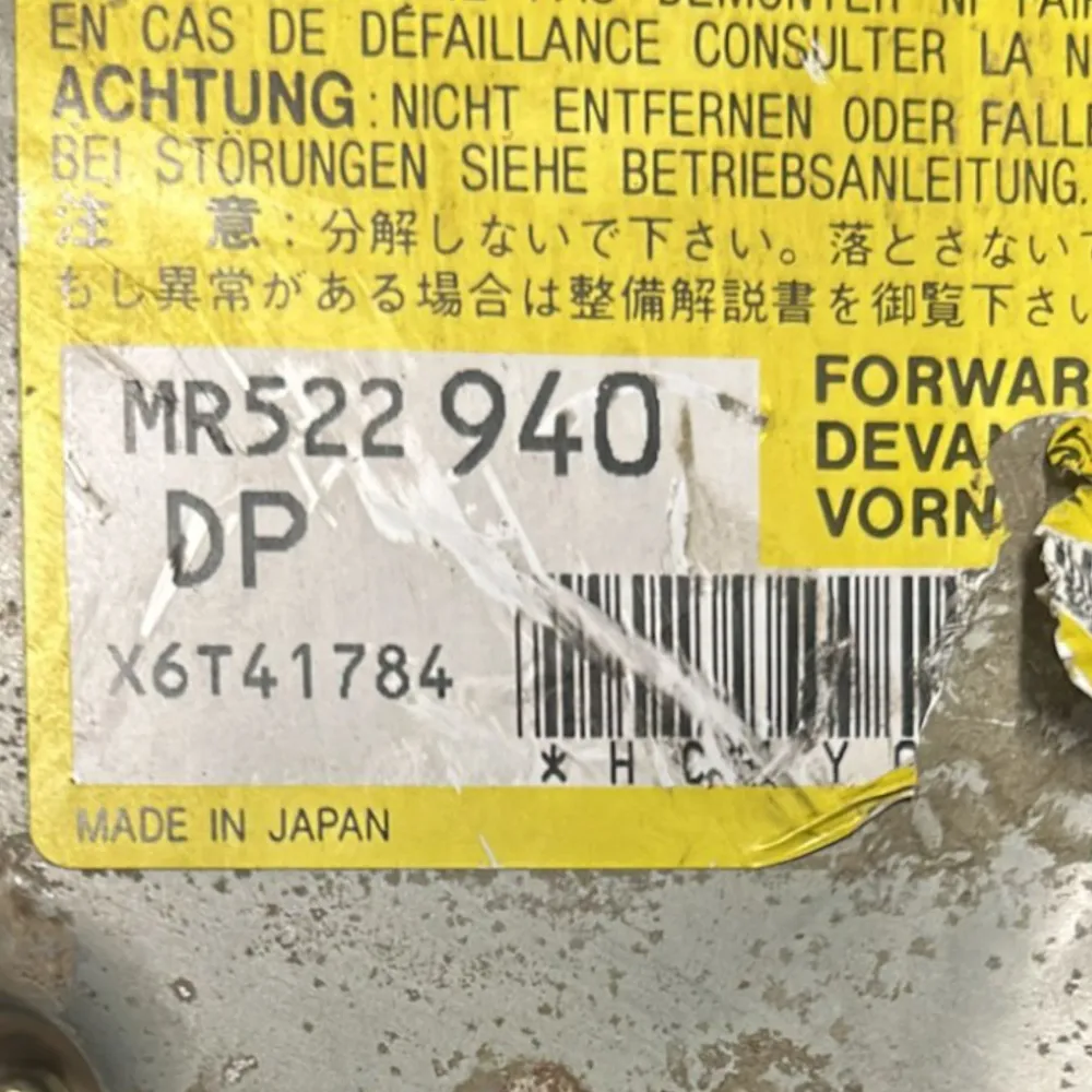 Airbag Mitsubishi L200 2.5 Diesel COD: MR522940 (1996> 2004) Unidade de controle)