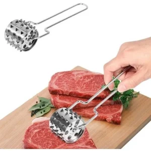 Amaciador De Carne Rolo Manual Inox 20cm Amolecedor De Carne