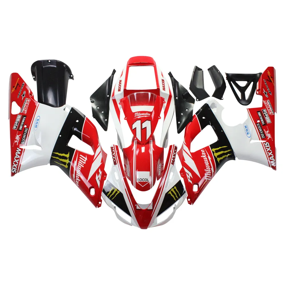 1998-1999 Yamaha YZF 1000 R1 Kit de carenagem de injeção de injeção Plástico ABS #109 Amotopart