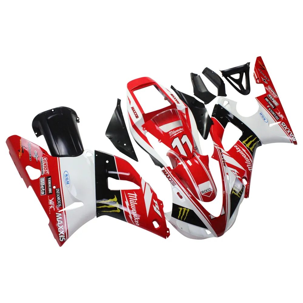 1998-1999 Yamaha YZF 1000 R1 Kit de carenagem de injeção de injeção Plástico ABS #109 Amotopart