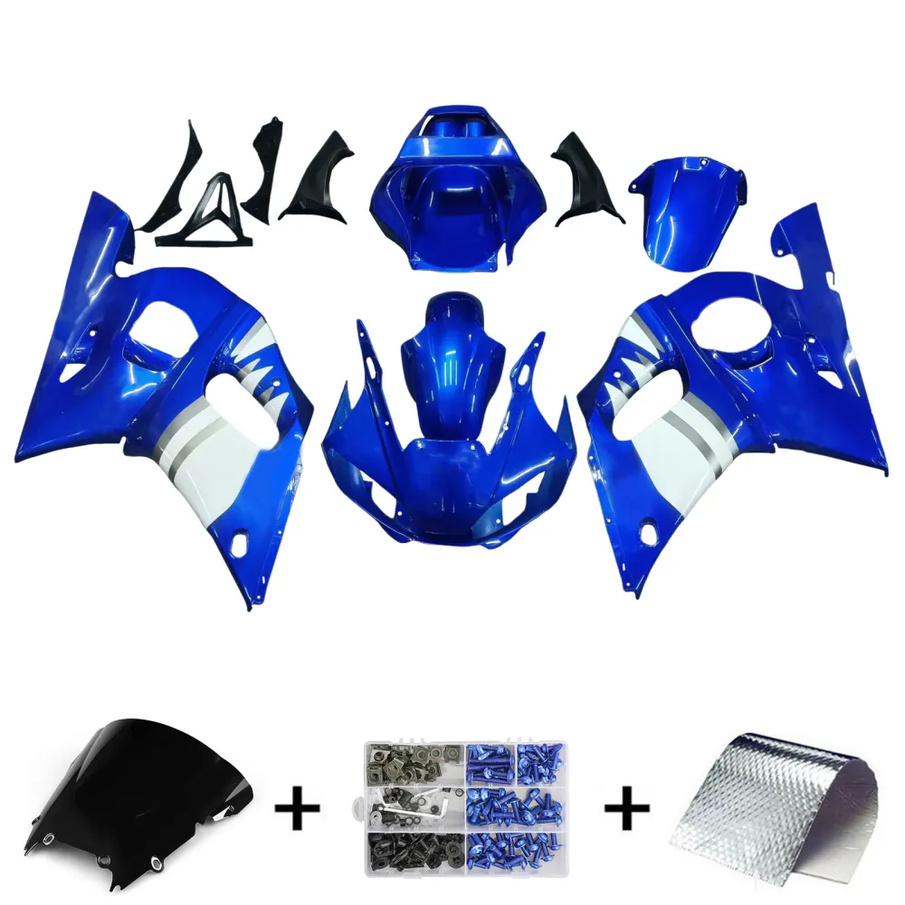 1998-2002 Yamaha YZF 600 R6 Kit de carenagem de injeção Plástico ABS #107 Amotopart