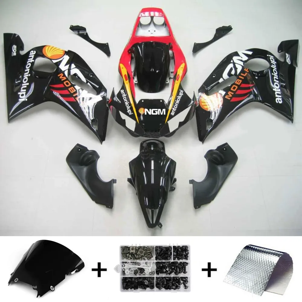 1998-2002 Yamaha YZF 600 R6 Kit de carenagem de injeção de injeção Plástico ABS #121 Amotopart