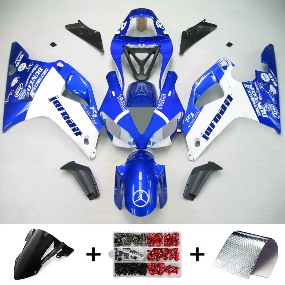 2000-2001 Yamaha YZF 1000 R1 Kit de carenagem de injeção Plástico ABS #109 Amotopart