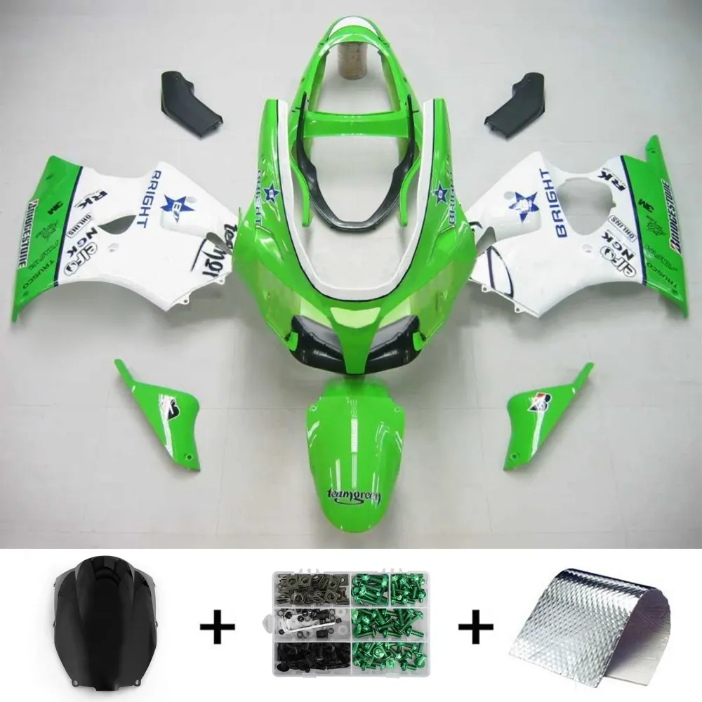 2000-2002 Kawasaki ZX6R 636 Kawasaki ZZR600 2005-2008 Kit de carenagem de injeção AMOTOTT KIT BOYWORK ABS #102 Amotopart