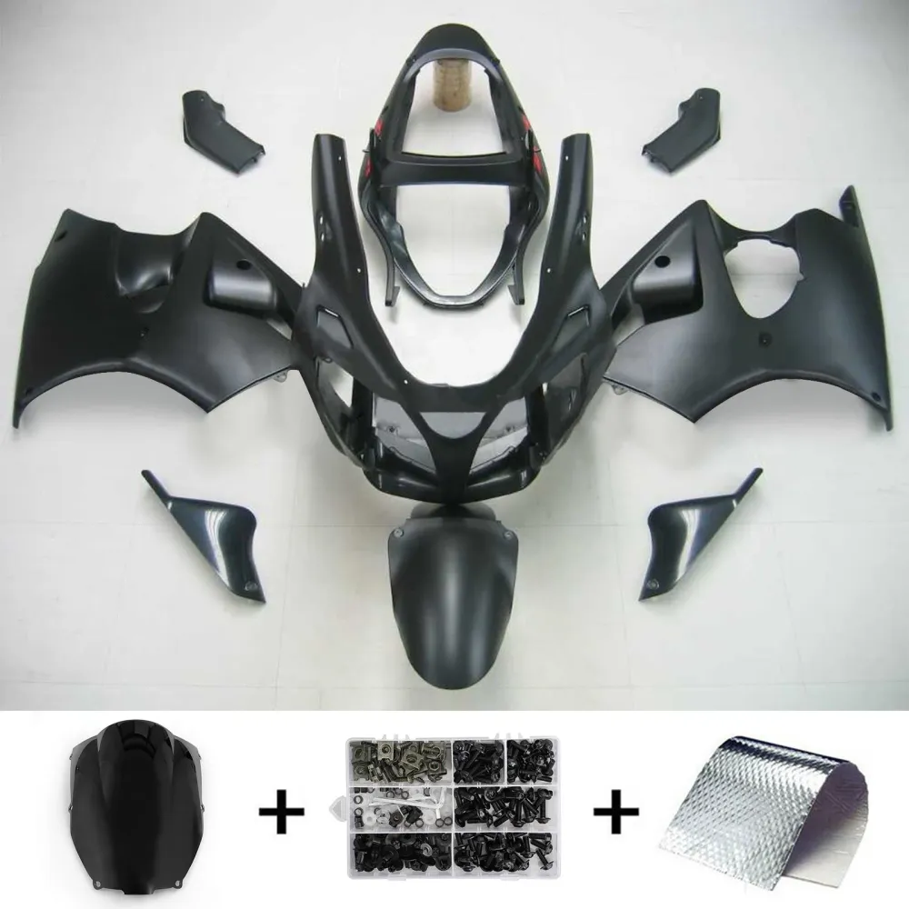2000-2002 Kawasaki ZX6R Fansing All Black Kit Amotopart
