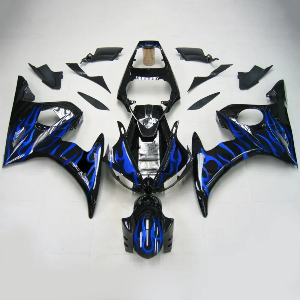 2003-2004 Yamaha YZF 600 R6 R6S Kit de carenagem de injeção de injeção Plástico ABS #158 Amotopart