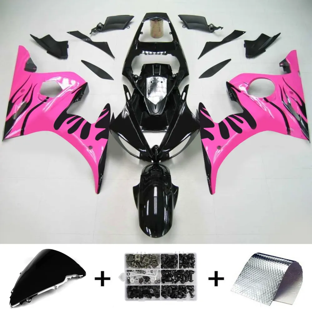 2005 Yamaha YZF 600 R6 Kit de carenagem de injeção Plástico ABS #133 Amotopart